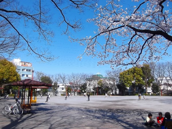 橘公園(かなり広い公園なので、危険がないボール遊びなら自由に遊べる。)