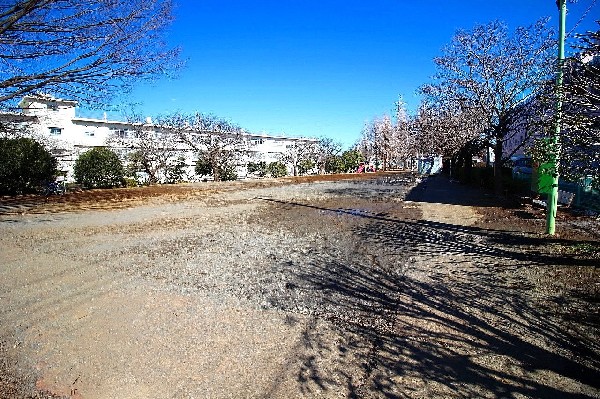 三田第四公園(小学校、幼稚園、三田こども文化センターに隣接している人気の公園です。木々では子どもたちが木登りや虫取りを楽しんでいます。)