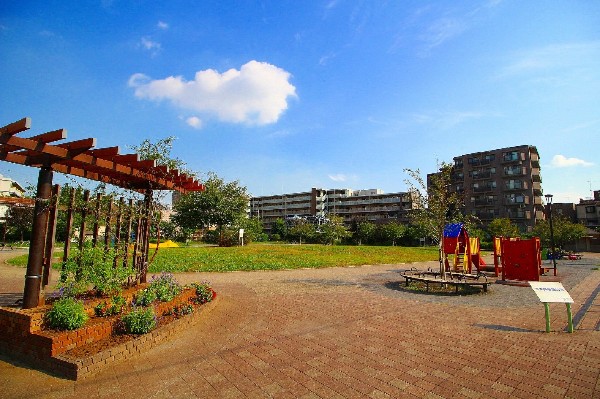 下平間春風公園(広い芝生に遊具。花壇まである見ていても気持ちのいい公園。買い物ついでによるのもいいかもしれません。)