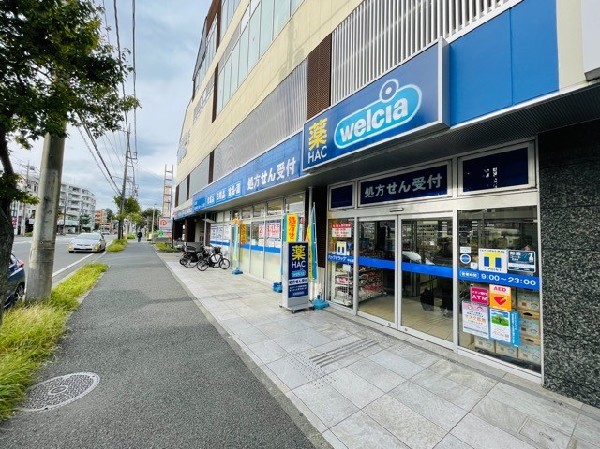 ハックドラッグ中山店(医薬品や生活用品だけでなく食品も充実している。23時まで営業なのでいざという時安心。処方箋受付可能。)