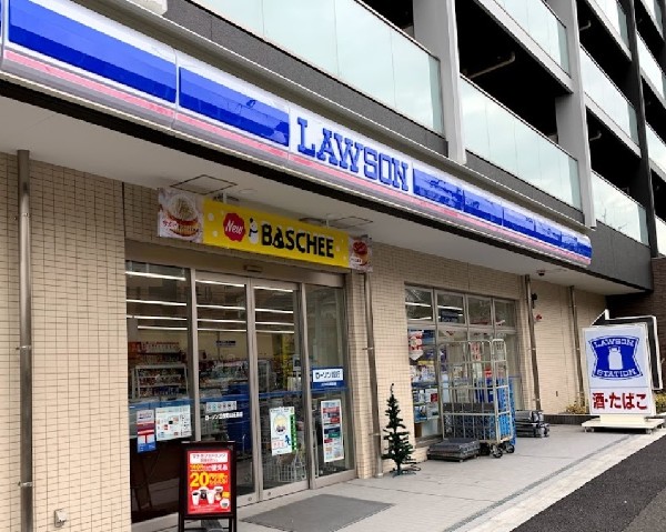 ローソン三枚町山王森店(コーヒーやスイーツが人気のコンビニエンスストアは徒歩2分の近さ！酒・たばこ、無印良品の取扱いあり。)